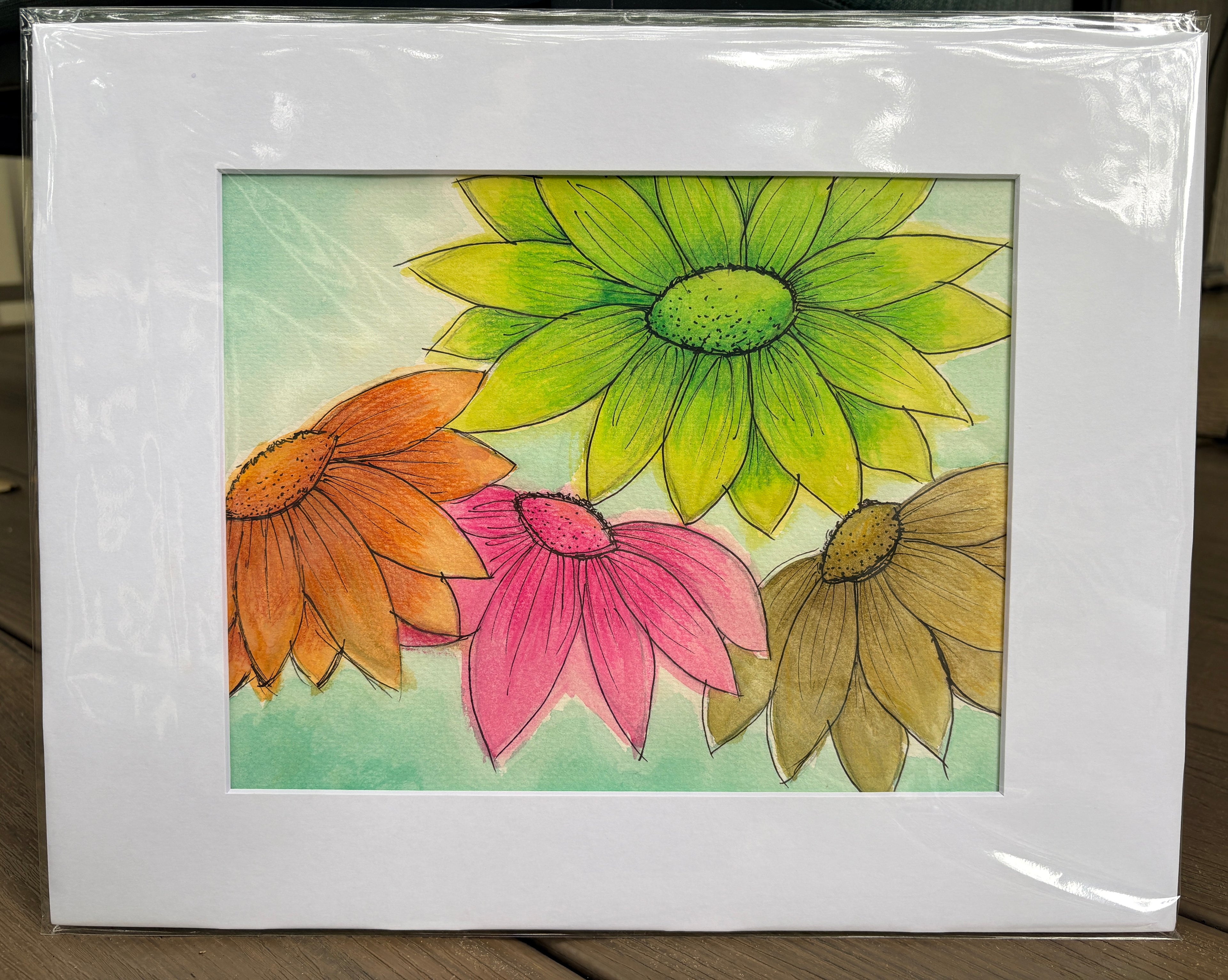 Wildflower Harmony- Original Watercolor matted to 11x14